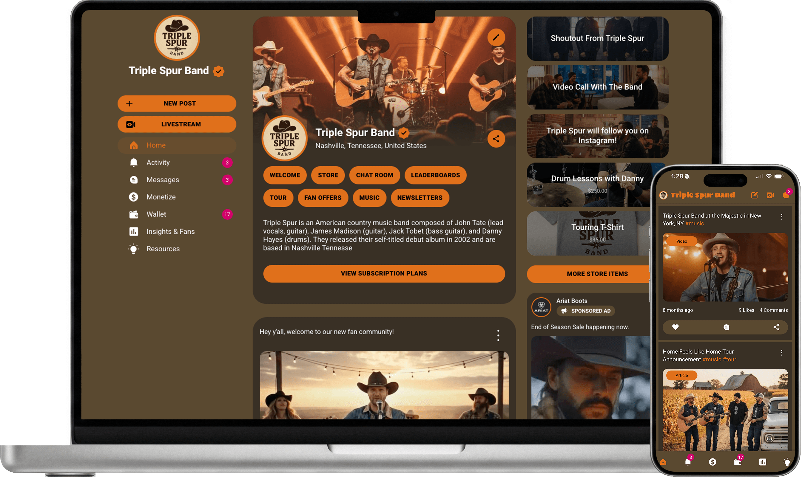 Music artist platform on TopFan